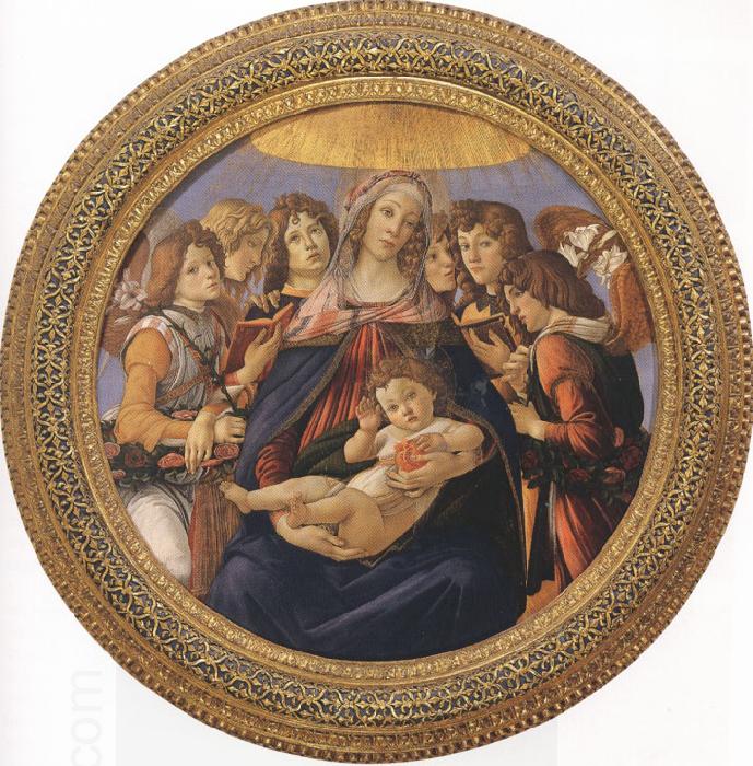 Sandro Botticelli Madonna and Child with six Angels or Madonna of the Pomegranate (mk36) China oil painting art
